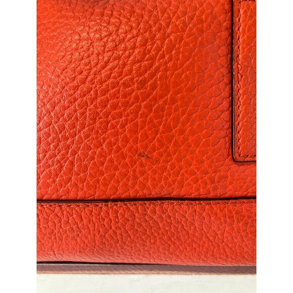 KATE SPADE LARGE ORANGE PEBBLED LEATHER CROSSBODY BAG - Picture 6 of 16